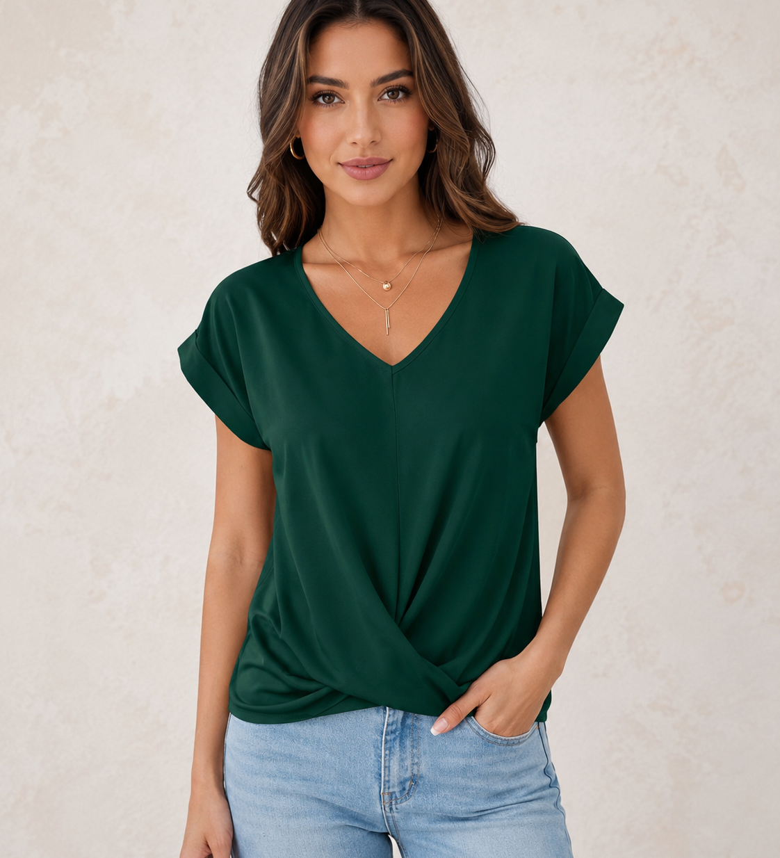 Taimi-pusero — V-kaula-aukollinen pusero
